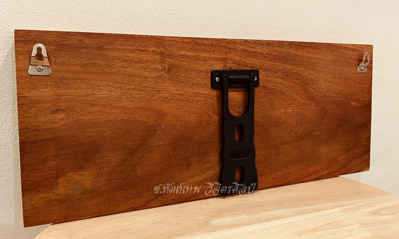 ไม้ประดู่แกะสลัก รุ่น NC-01 เรือสำเภา มั่งมี ศรีสุข ขนาด 19x46 Cm.