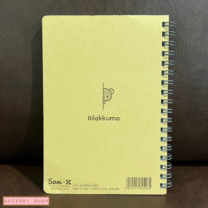 สมุดริมลวด BASIC RILAKKUMA HOME CAFE แบบสีเขียว ขนาด B6 (18 x 12.8 ซม.) 120 หน้า * ลดราคาค่ะ พอดีถ่ายรูปแล้วเจอรอยตรงมุมด้านล่างที่ปกหลัง