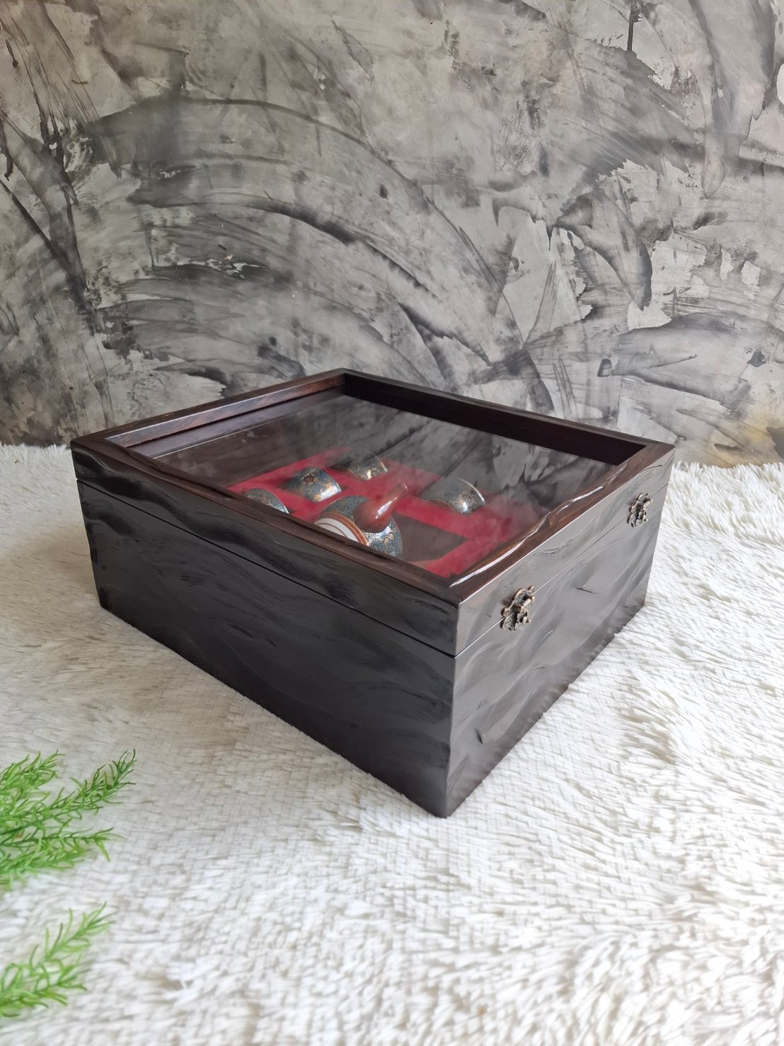 กล่องไม้ใส่ชุดแก้ว