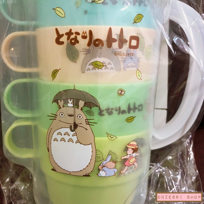 ชุดเหยือกพลาสติกพร้อมแก้ว 4 ใบ ลาย My Neighbor Totoro แบรนด์ Skater จากญี่ปุ่น ขนาด 16 x 13 ซม.
