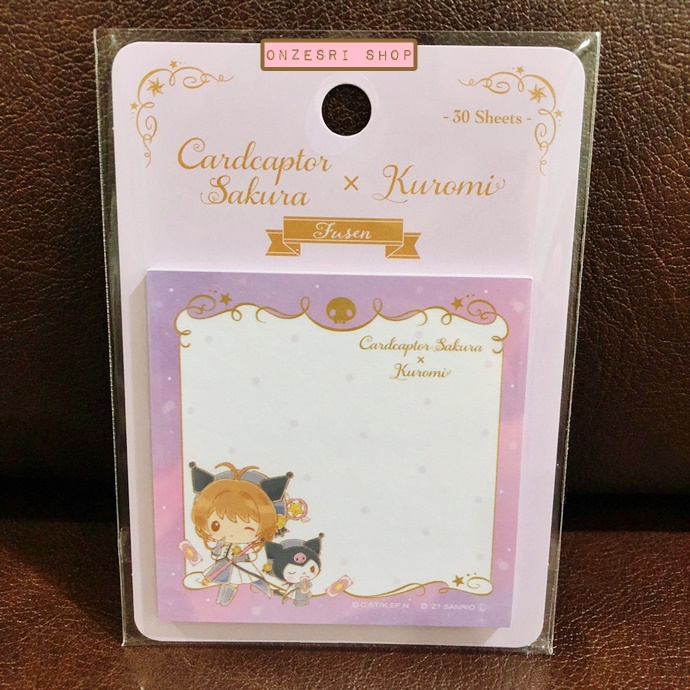 Cardcaptor Sakura x Sanrio Characters Sticky Memo (Limited) กระดาษโน้ตมีกาว ลาย Kuromi ขนาด 11.5 x 8 x 0.3 ซม. รวม 30 แผ่น