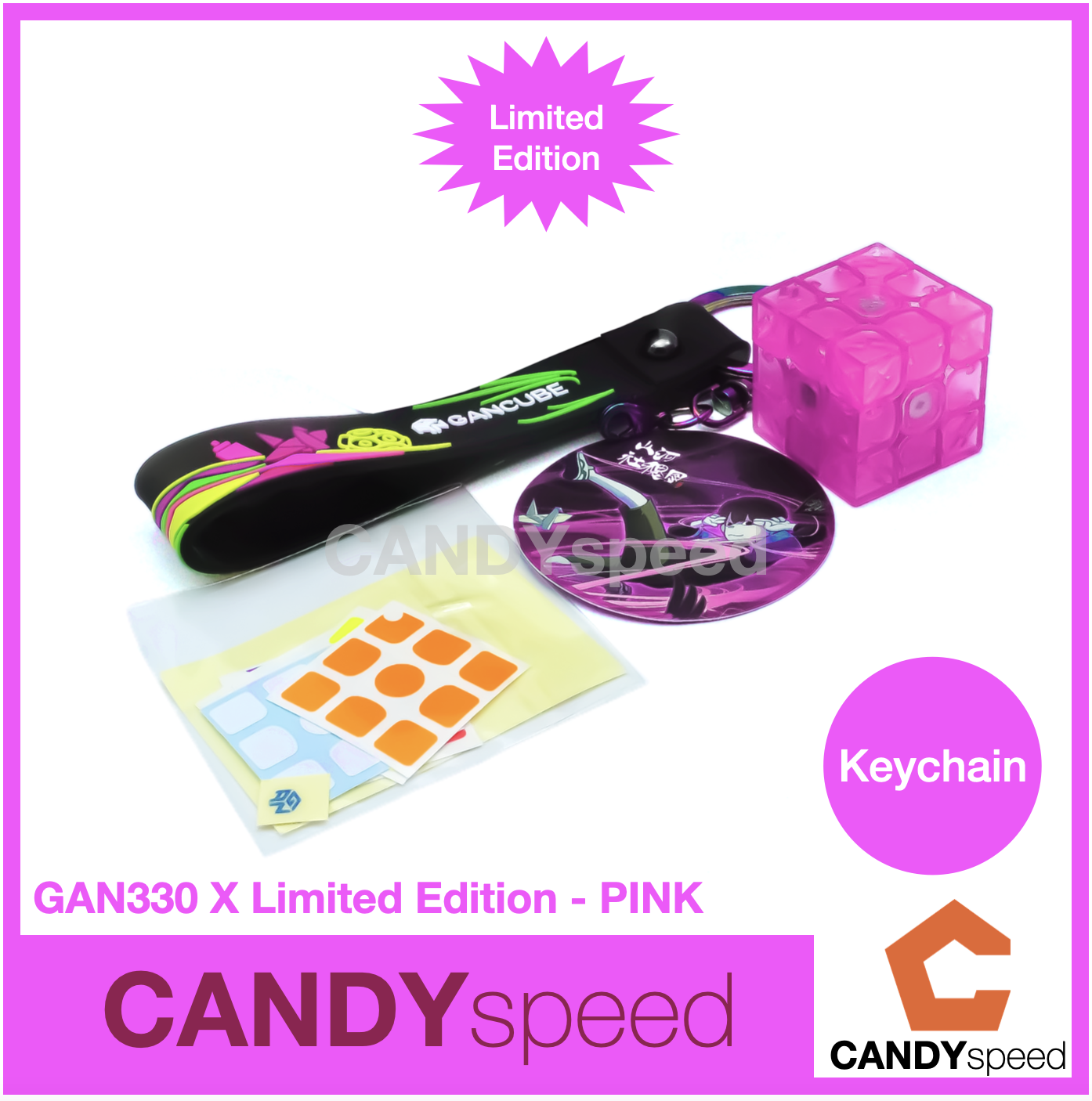 รูบิคพวงกุญแจ GAN330 Keychain Cube 3x3 Stickerless | By CANDYspeed