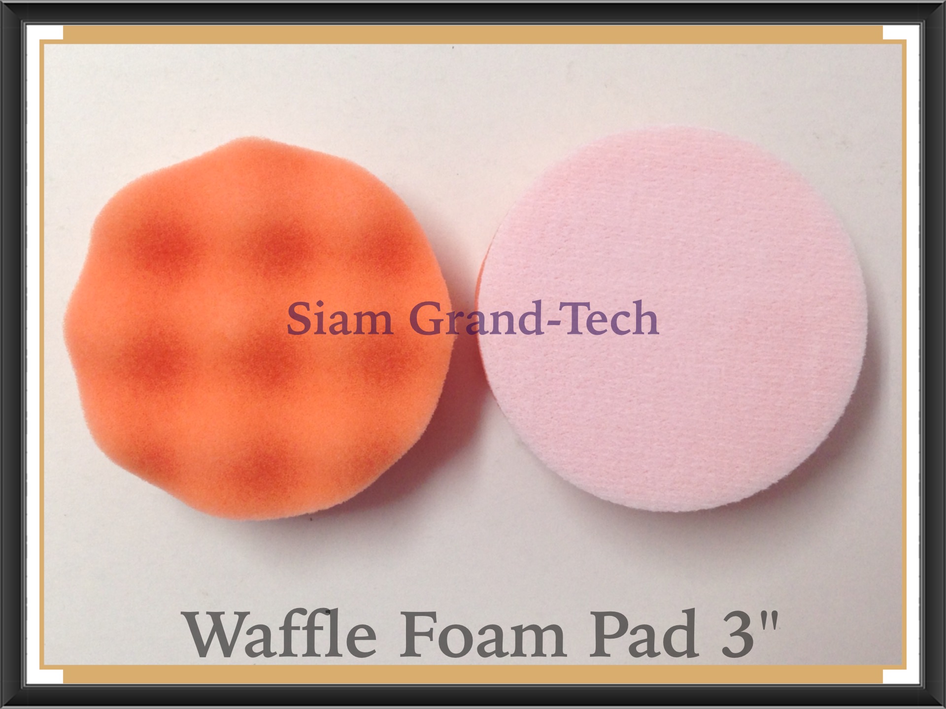 ฟองน้ำขัดสีรถยนต์ 3 นิ้ว แบบรังไข่ สีส้ม