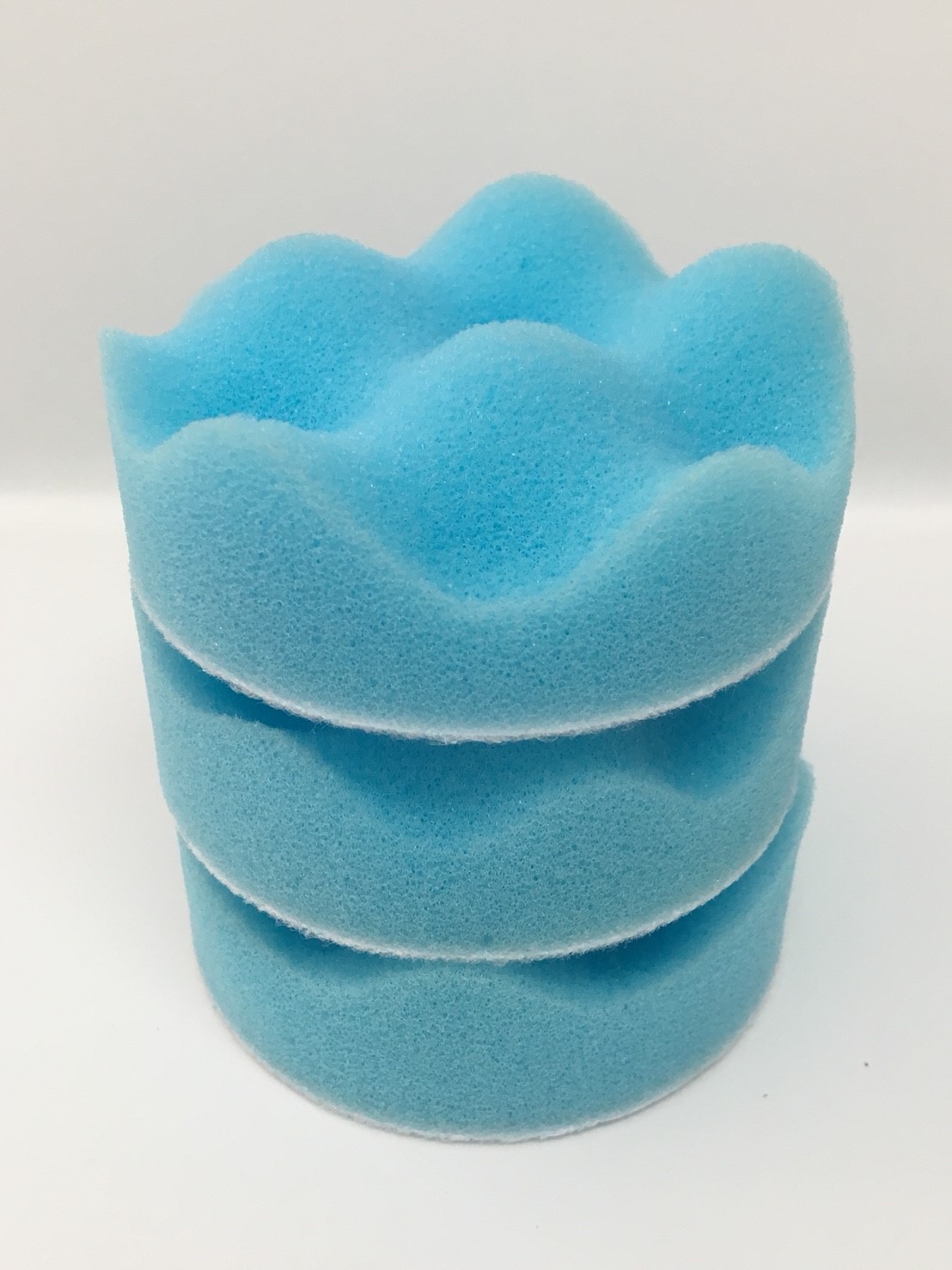 ฟองน้ำขัดสีรถยนต์ 3 นิ้ว แบบรังไข่ สีฟ้า