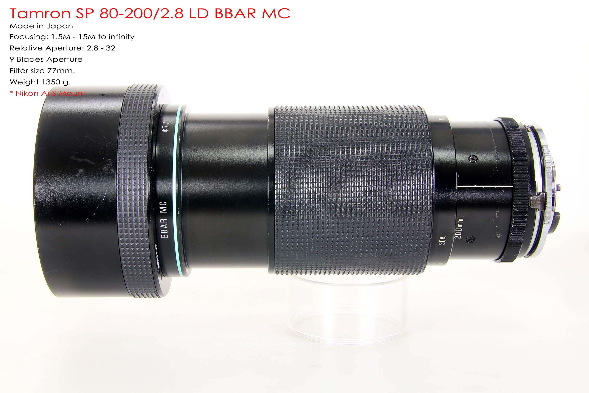 Tamron SP 80-200/2.8 LD BBAR MC *Nikon Ai-S Mount เลนส์ไวแสงตัวท๊อปหายาก