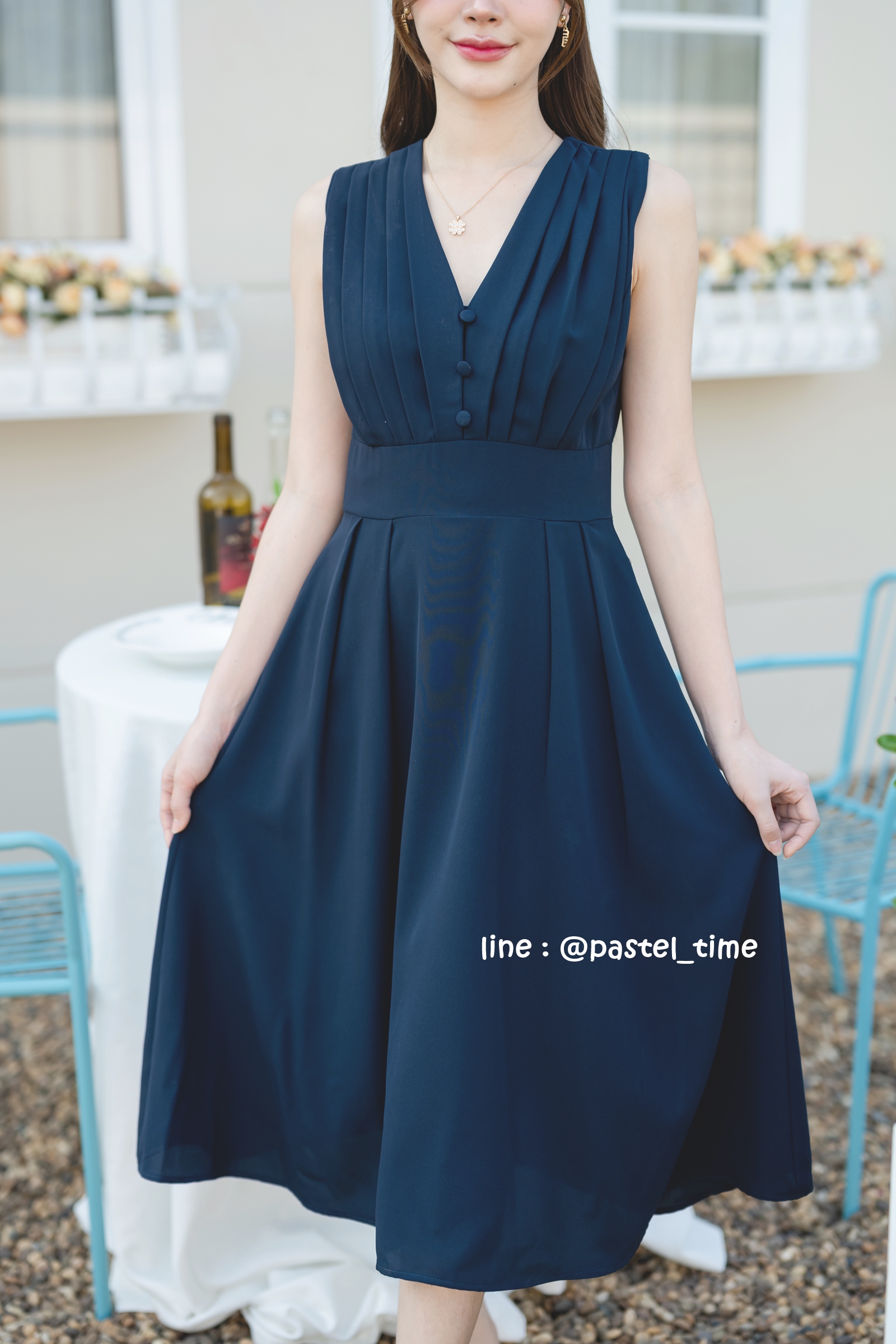 Aubrey Midi Dress : สีกรม **มีแต่XL**