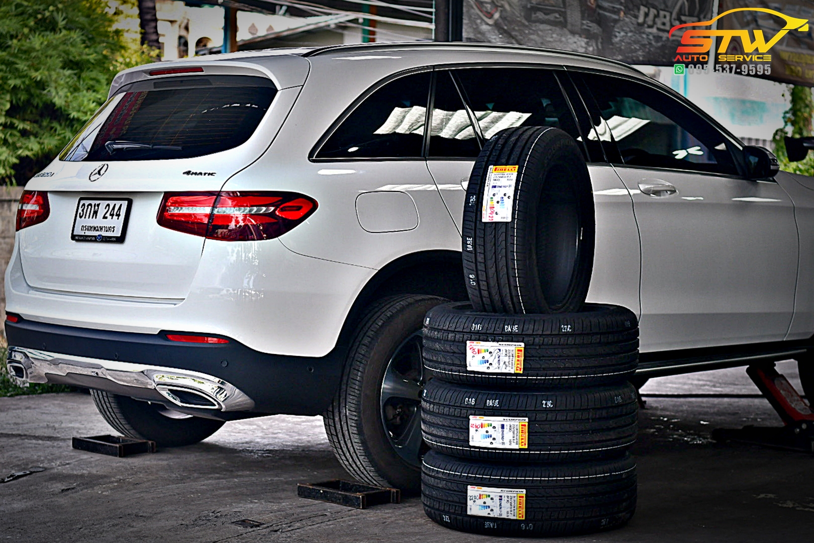 เปลี่ยนยาง Mercedes Benz GLC 250d PIRELLI SCORPION VERDE (MOE) 235/55R19 101V