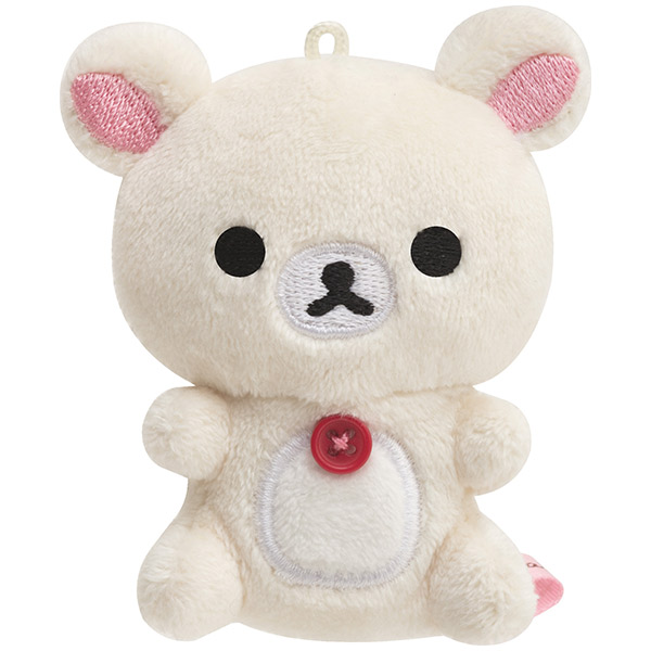 ตุ๊กตาเล็ก San-X แบบ Rilakkuma (Korilakkuma) ด้านบนมีที่ห้อย เอาโซ่หรือพวงกุญแจมาคล้องได้ ตรงตัวมีเม็ดถ่วงด้านใน ขนาด 7 x 6 x 3.5 ซม.
