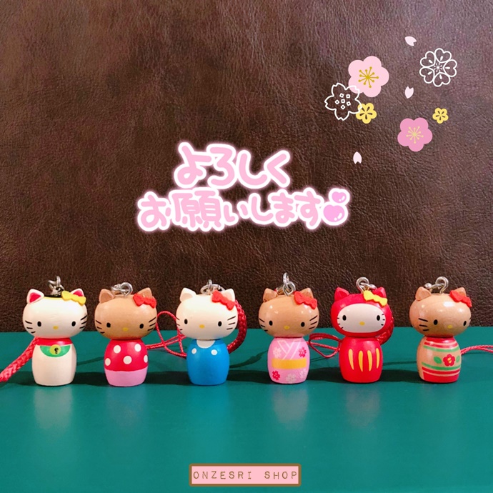 ที่ห้อยมือถือ Hello Kitty Kokeshi Japan Style (Limited Japan) สามารถทำเป็นพวงกุญแจได้ มี 6 แบบให้เลือก