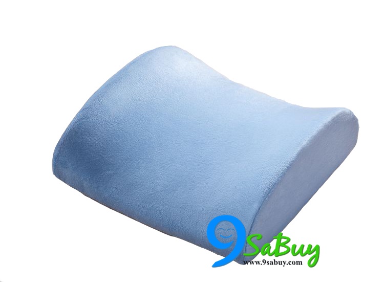 เบาะรองหลังเพื่อสุขภาพ memory foam สีฟ้า อ่อน บรรเทาอาการ ปวดหลัง ส่งฟรี