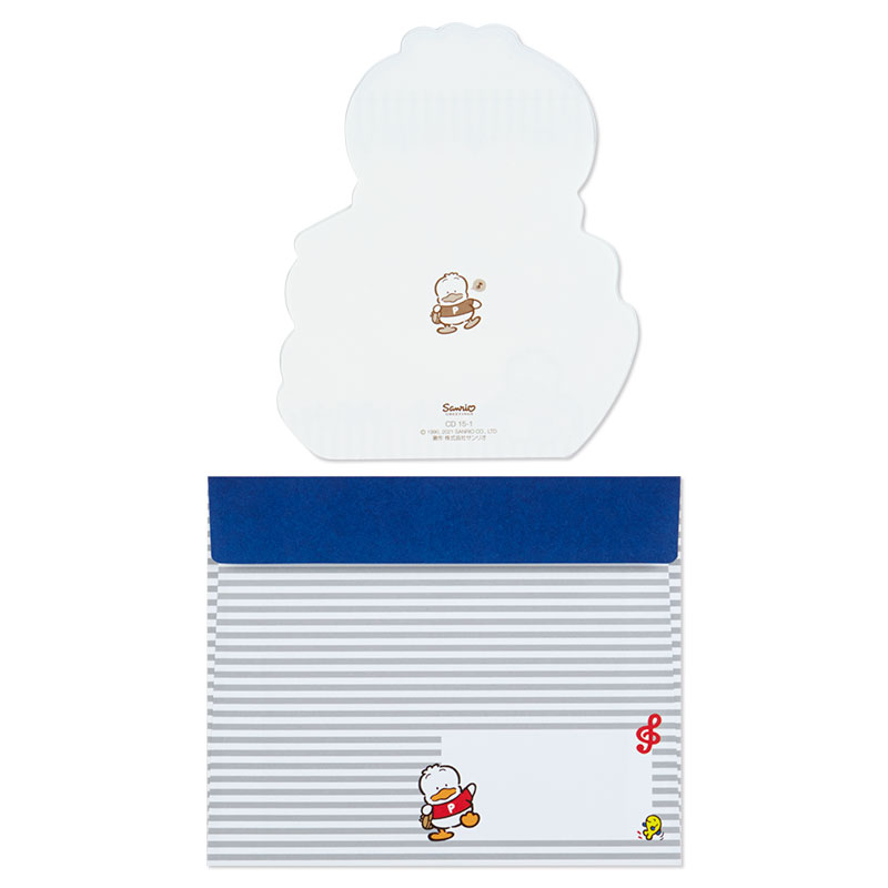 การ์ดเปล่า Sanrio & Seal Card แบบ Ahiru no Pekkle สามารถเขียนด้านในได้ มีสติกเกอร์น่ารักให้แปะได้ 1 แผ่น มาพร้อมซองลายน่ารักเข้ากัน ขนาดประมาณ 12 x 14.4 ซม.