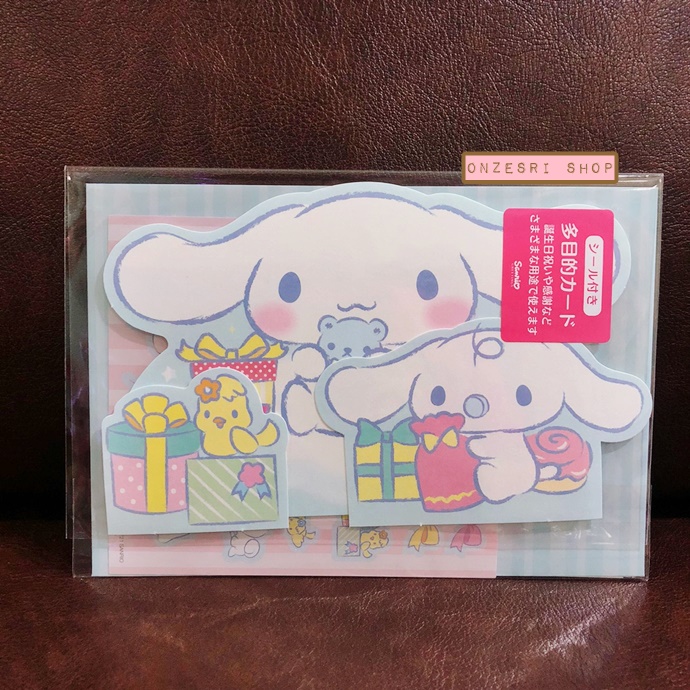 การ์ดเปล่า Sanrio & Seal Card แบบ Cinnamoroll สามารถเขียนด้านในได้ มีสติกเกอร์น่ารักให้แปะได้ 1 แผ่น มาพร้อมซองลายน่ารักเข้ากัน ขนาดประมาณ 16.2 x 11 ซม.