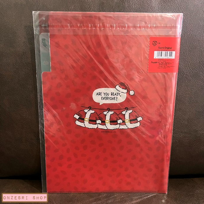 แฟ้ม A4 Sanrio Merry Christmas 2021 สีแดง แยกใส่เอกสารได้ 3 ช่อง