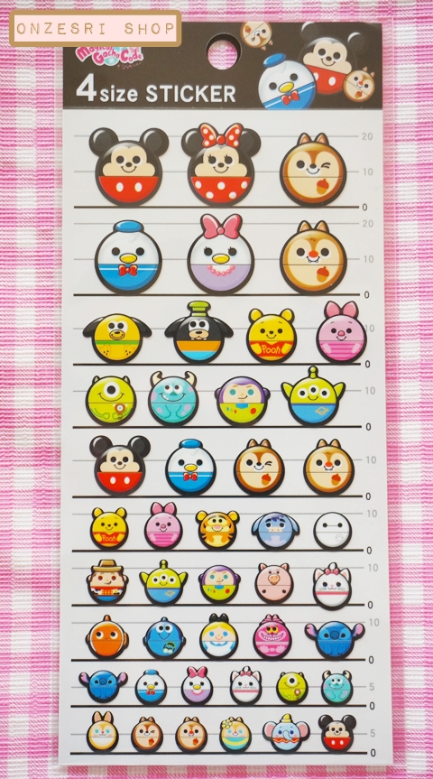 Sticker Disney แบบตัวกลม 4 Size ขนาด 18 x 9 ซม.