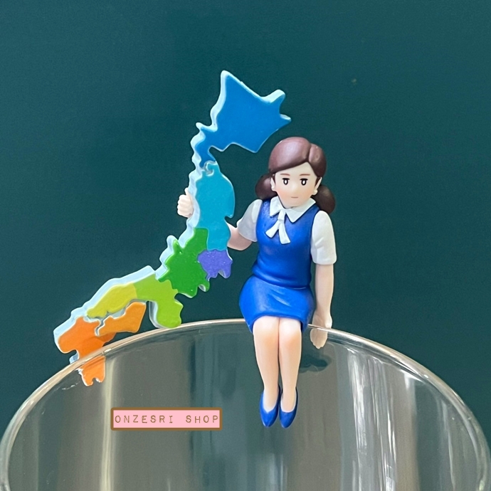 Cup no Fuchiko Irodori Japan (Limited) สาวน้อยเกาะแก้วลายเอกลักษณ์ประจำญี่ปุ่น ชุดสีน้ำเงิน มีหลายแบบให้เลือก * เคลียร์สต็อก