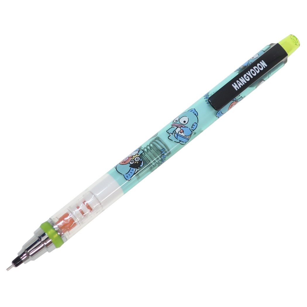 ดินสอกด Kurutoga ลาย Hangyodon สีเขียว แบรนด์นี้ขึ้นชื่อด้านมีระบบเหลาไส้เองในตัวดินสอ ทำให้เวลาเขียนเส้นจะคมชัดตลอด