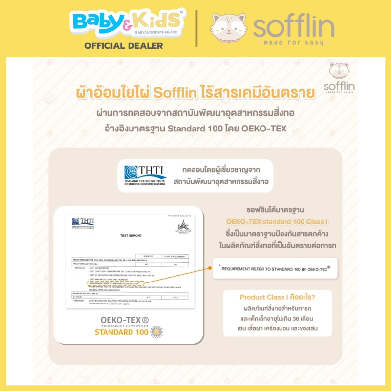 Sofflin ผ้าอ้อมมัสลินใยไผ่ size. L 30"*30" แพ็ค 3 ผืน ลาย Pluffy Fun