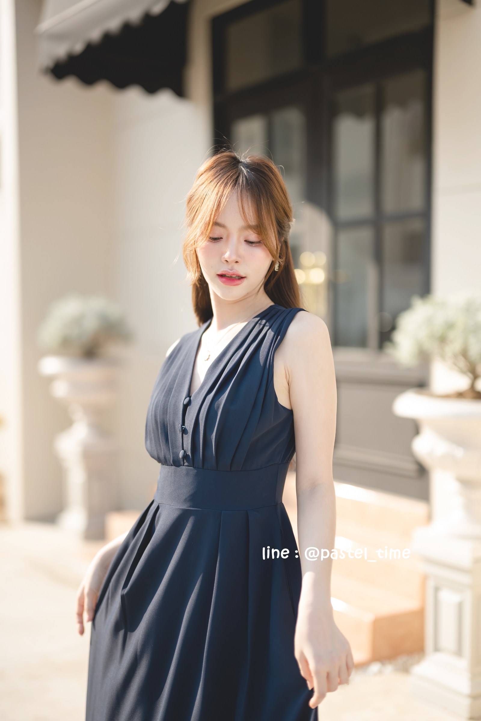 Aubrey Midi Dress : สีกรม **มีแต่XL**