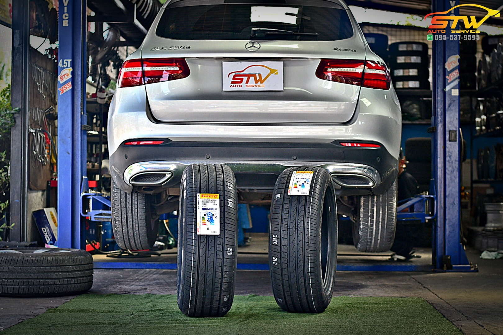 เปลี่ยนยาง Mercedes Benz GLC250d PIRELLI SCORPION VERDE RFT 235/55R19 101V