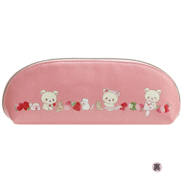 กระเป๋า Korilakkuma & Strawberry Cat Pen Case แบบยาว ใส่เครื่องเขียนได้ ขนาด 7.5 x 21 x 5 ซม.