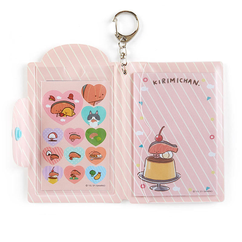พวงกุญแจ Sanrio Character Ranking Memo & Seal Case แบบ Kirimi Chan ขนาด 8 x 1 x 12.5 ซม. ด้านในมีกระดาษให้ 20 แผ่น สติกเกอร์ 13 ชิ้น ใส่รูปโชว์ด้านหน้าได้