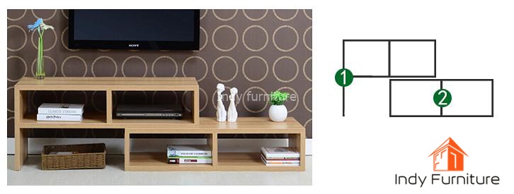 ชั้นวางอเนกประสงค์ ไม้ยางพารา รุ่น Twin-WD สีธรรมชาติ