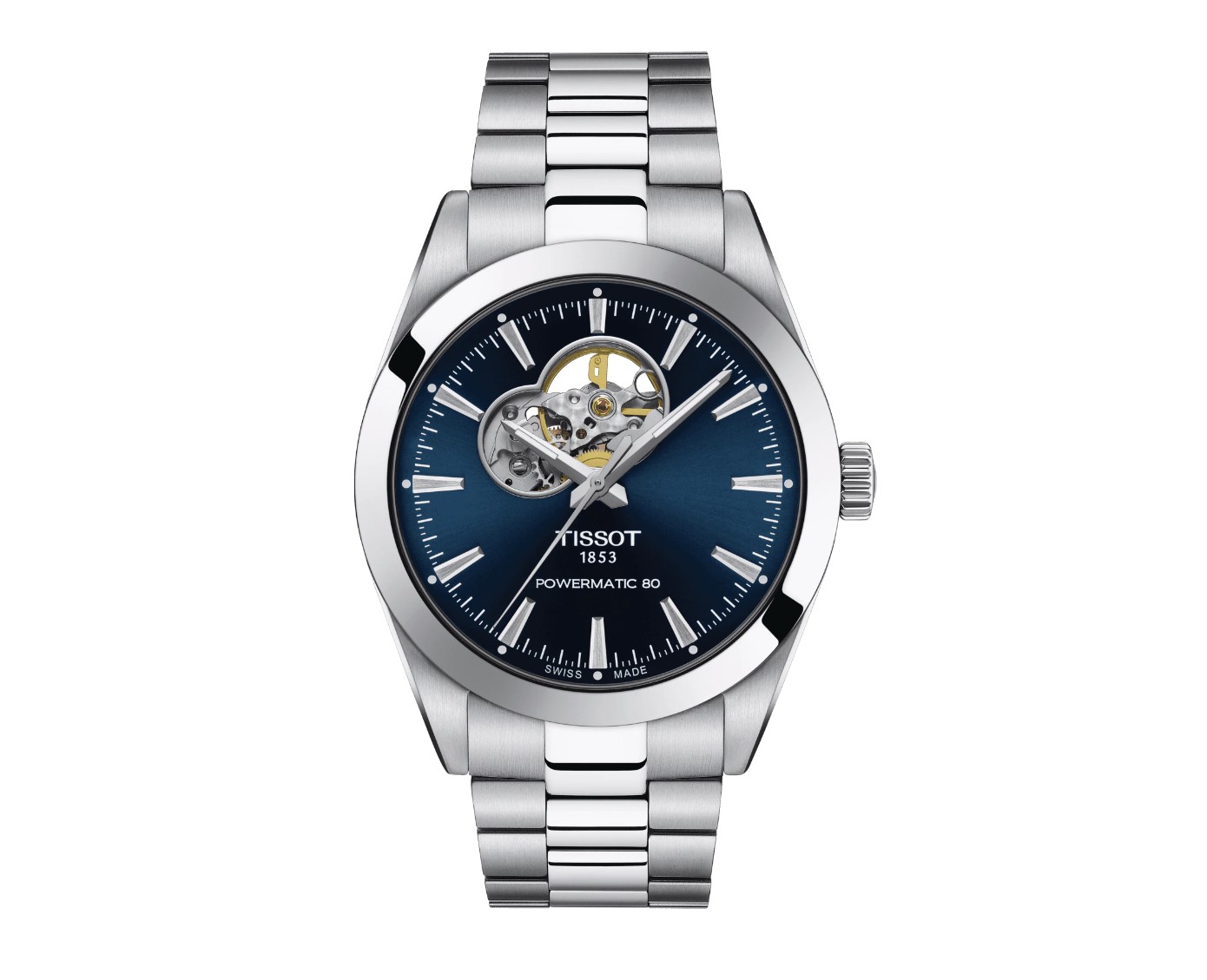 (ประกันศูนย์ไทย) TISSOT Gentleman Powermatic 80 OPEN HEART (น้ำเงิน) T127.407.11.041.01