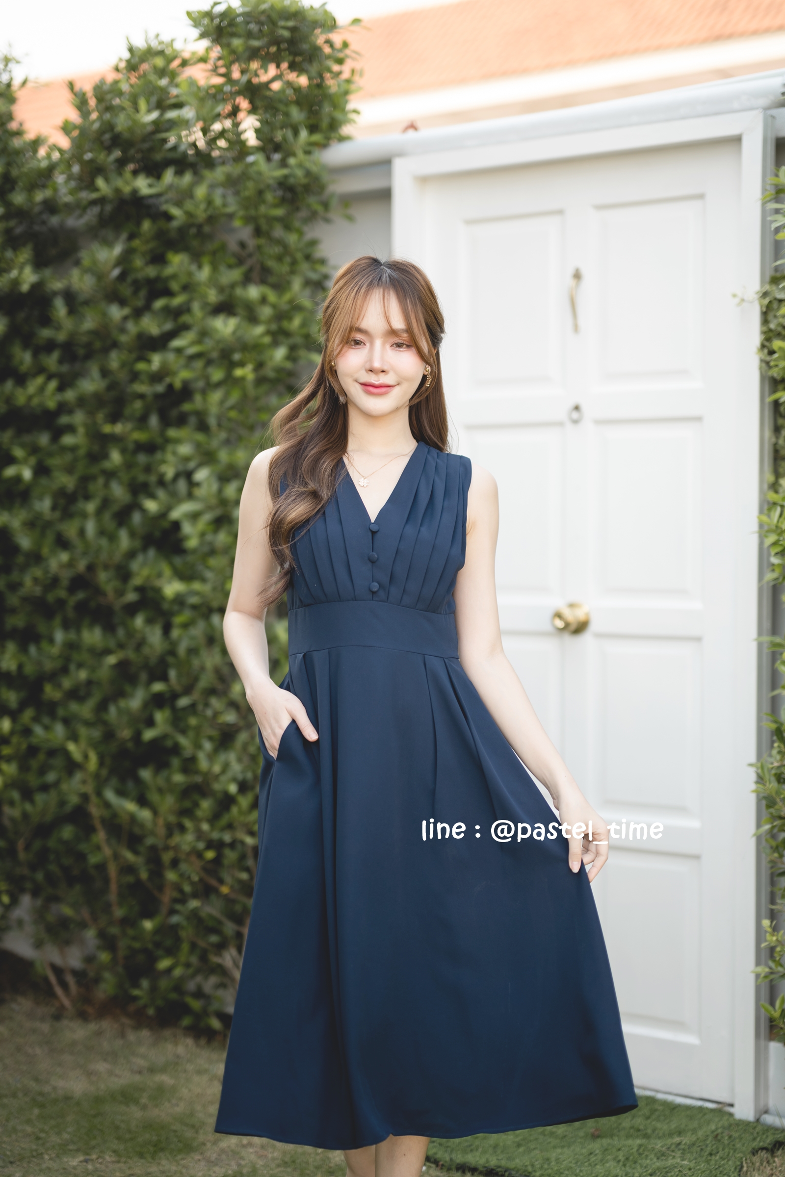 Aubrey Midi Dress : สีกรม **มีแต่XL**