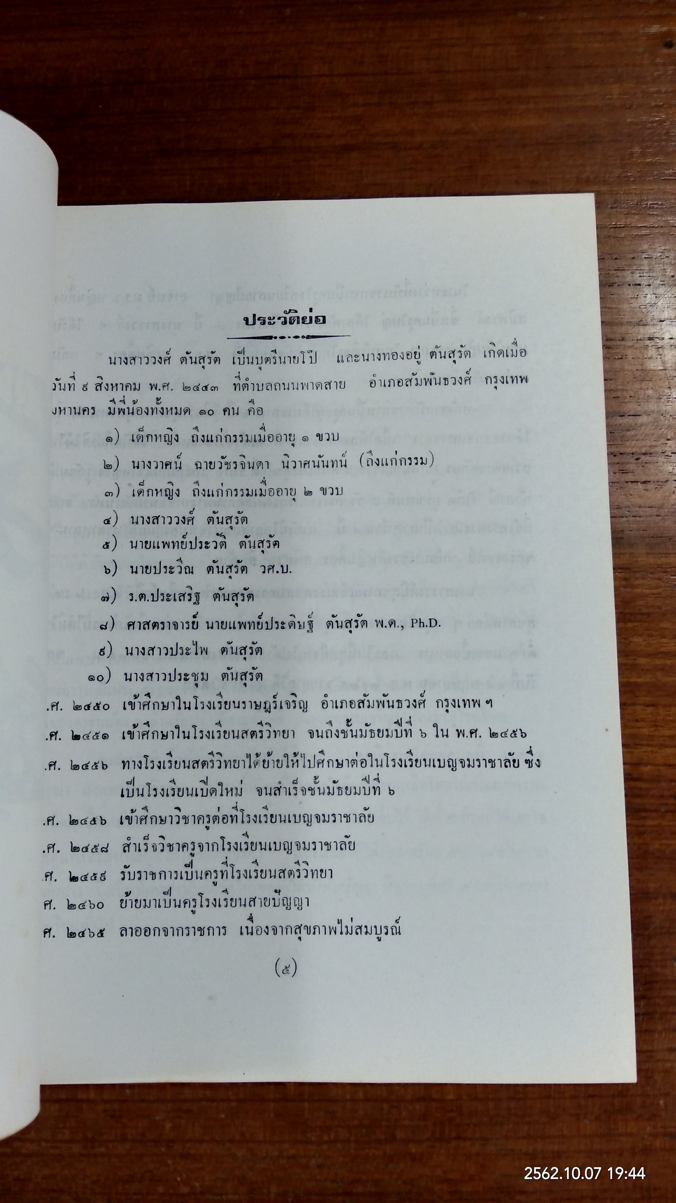 อนุสรณ์ในงานพระราชทานเพลิงศพ นางสาววงศ์ ตันสุรัต (มีสูตรอาหาร)