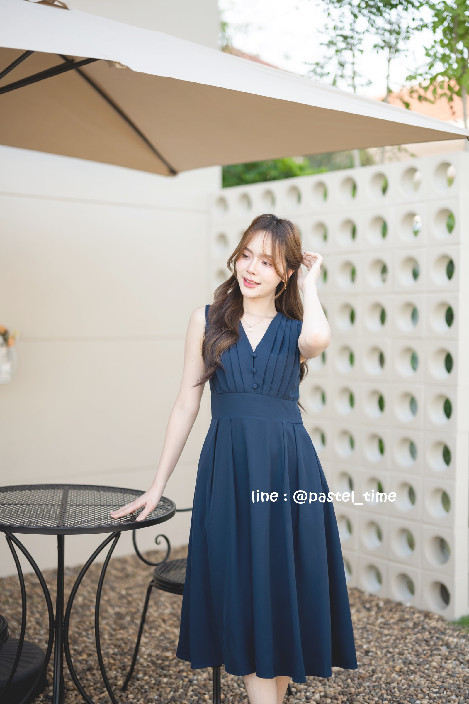 Aubrey Midi Dress : สีกรม **มีแต่XL**