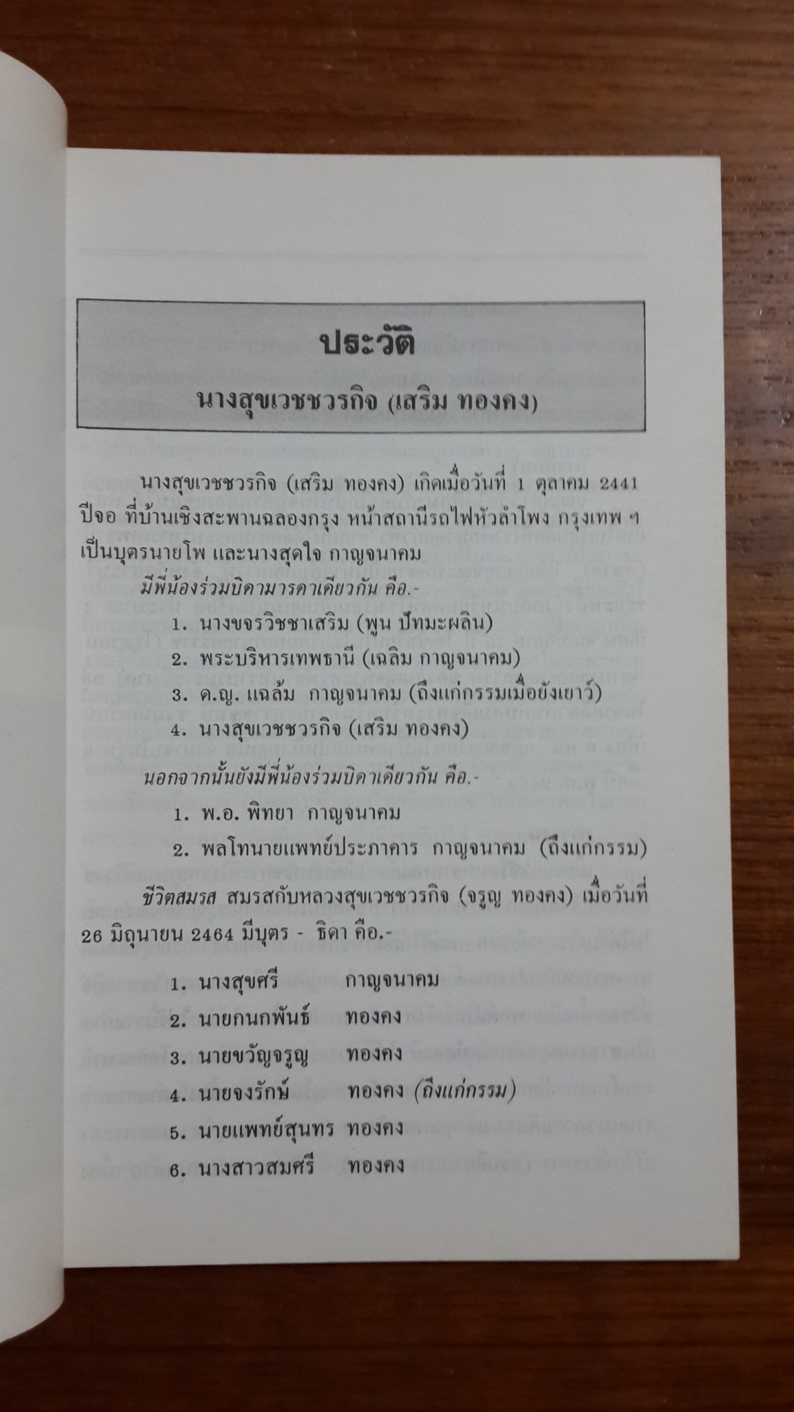 อนุสรณ์ในงานฌาปนกิจศพ นางสุขเวชชวรกิจ