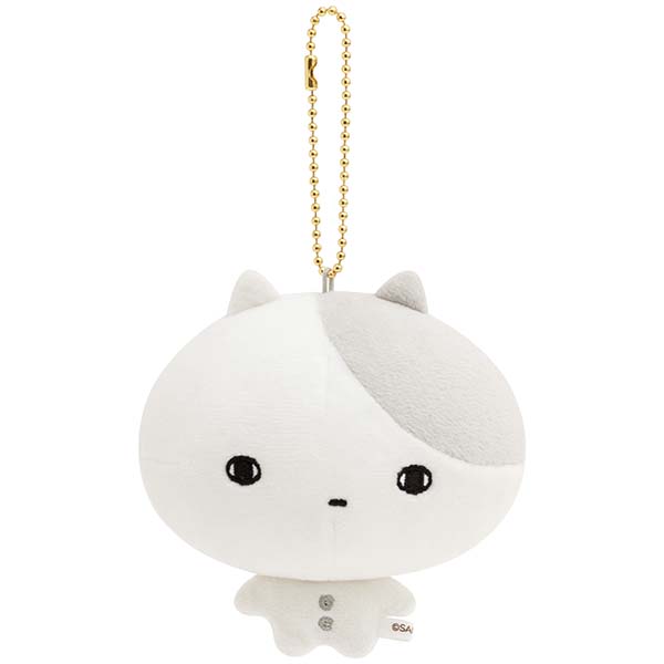 พวงกุญแจตุ๊กตา Made in San-X แบบ Kyomu Kyomu Seikatsu น้องแมวหน้านิ่งเพราะอารมณ์เหมือน "เช้าวันจันทร์" ขนาด 9 x 9 x 6 ซม.