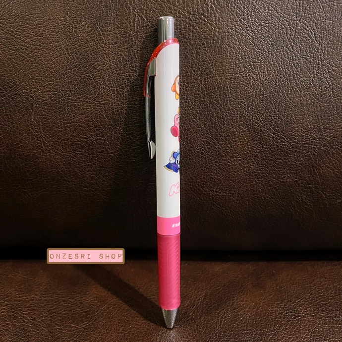 ปากกา Pentel Energel จากญี่ปุ่น ลาย Kirby สีขาวชมพู หัว 0.5 หมึกสีดำ