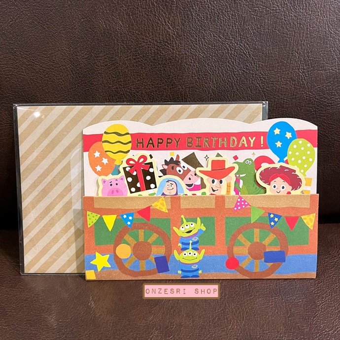 Disney Birthday Pop Up Card From Hallmark Japan การ์ดวันเกิดแบบป๊อปอัพ ลาย Toy Story ขนาด 15.4 x 10.8 ซม.