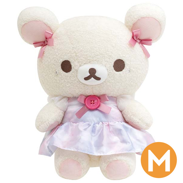 ตุ๊กตา Rilakkuma Sky Curling Cotton Candy ไซส์ M ตัวใหญ่ แบบ Korilakkuma แต่งตัวสวย ขนาด 30 x 25 x 18 ซม.