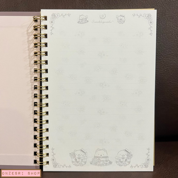 สมุดริมลวด Sumikko Gurashi Maison de FLEUR (Limited) แบบสีน้ำตาล ปกแข็ง ขนาด B6 (18 x 12.5 ซม.) 120 หน้า