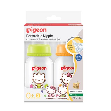 Pigeon ขวดนม RPP ลายคิตตี้ 4oz./2 จุกนมมินิ S