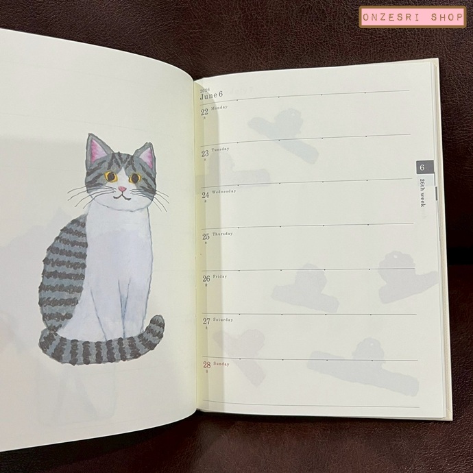 สมุด 2026 Schedule Book เล่มหนา B6 ลาย Yusuke Yonezu - Dog ปกแข็ง ขนาด 13.5 x 18.8 x 1.3 ซม. (144 หน้า) มีให้จดตั้งแต่เดือน 12/2025 - 12/2026 เป็นปฎิทินแบบ monthly & weekly