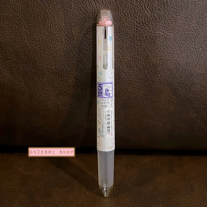 ปลอกปากกา Pilot Hi-Tec-C Coleto ใส่หมึกได้ 5 ไส้ แบบ Sailor Moon ลายสีขาว (White) ตรงที่จับเป็นแบบยางนุ่มมือ