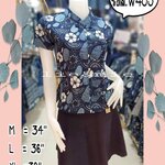 เสื้อหม้อห้อมกัดลายขาว