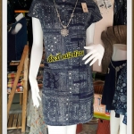 ชุดเดรสผ้าฝ้ายพิมพ์ลาย