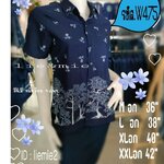 เสื้อหม้อห้อมกัดลายขาว ซาฟารีหญิง 3กระเป๋า