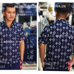 เสื้อหม้อห้อมกัดลายชาย ทรงซาฟารี3กระเป๋า