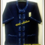 เสื้อหม้อห้อมผ้าฝ้าย ด้นมือ แขนสั้น