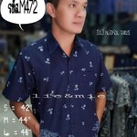 เสื้อหม้อห้อมกัดลายซาฟารีชาย3 กระเป๋า