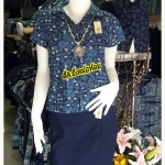 เสื้อหม้อห้อมผ้าพิมพ์ลายหญิง