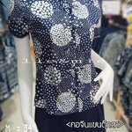 เสื้อหม้อห้อมหญิงคอจีนแขนตุ๊กตา