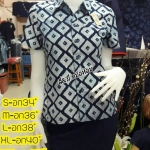 เสื้อหม้อห้อมพิมพ์ลายผู้หญิง3กระเป๋า