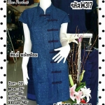 เดรสผ้าหม้อห้อมพิมพ์ลาย