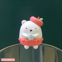แบบหมีขาว Shiro Kuma ใส่ชุดแอปเปิ้ล ถือแก้วกาแฟ